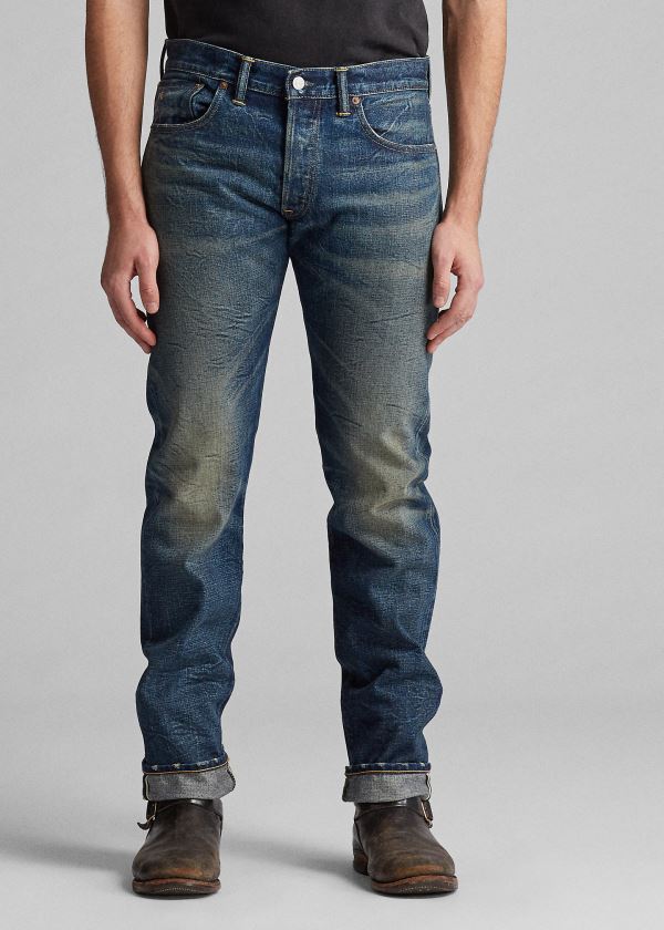 Men's Ralph Lauren Low Straight Selvedge Jeans | 149076VCY